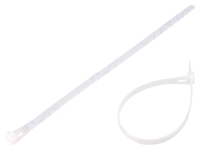 Kabelbinder; losmaakbaar; L: 250mm; W: 7,2mm; polyamide; natuurlijk Kabelbinder; losmaakbaar; L: 250mm; W: 7,2mm; polyamide; natuurlijk